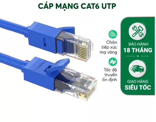 Cáp mạng đúc sẵn Cat6 1m chính hãng Ugreen 11201 cao cấp